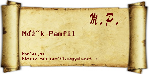 Mák Pamfil névjegykártya